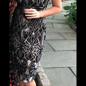 BCBG Fitted Black Lace Dress